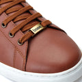 Base London Tucker Leder Herren Sneaker In Verbranntem Braun