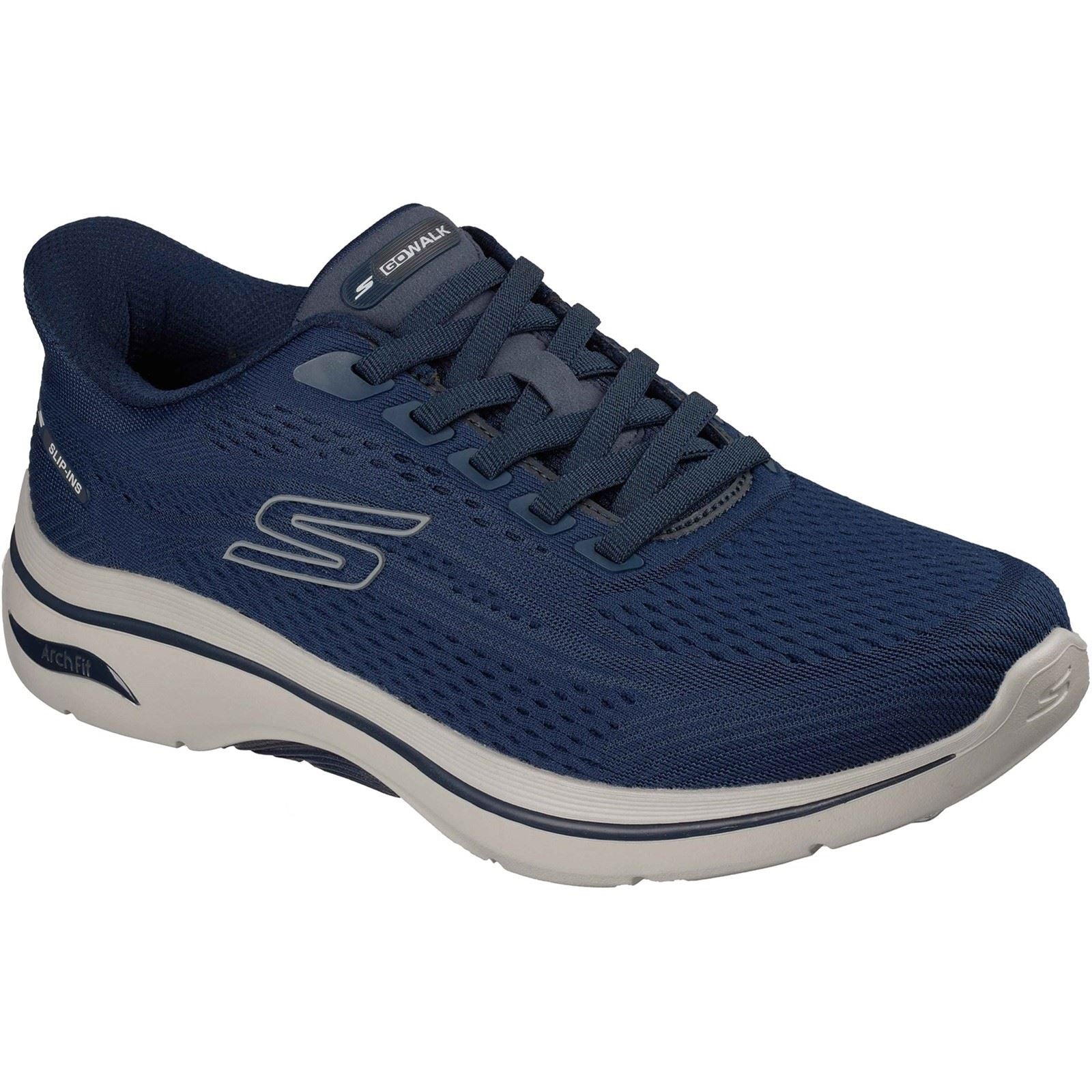 Skechers GO WALK Arch Fit 2.0 Percy Textile Herren Sneaker In Marineblau/Grau