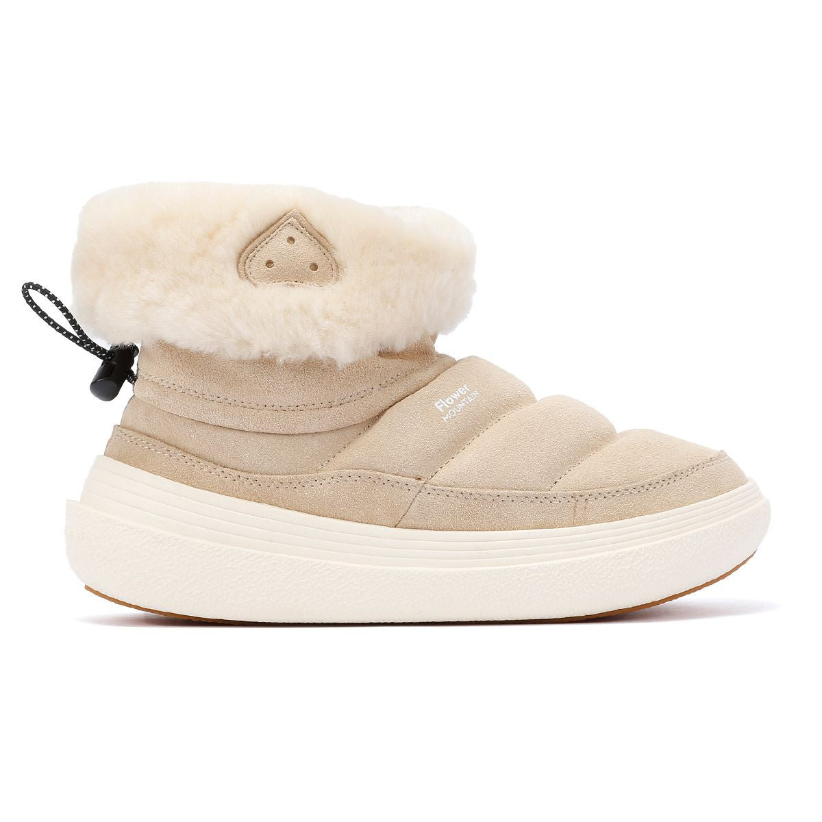 Flower Mountain Fami Mid Damen-Stiefel Aus Beigem Veloursleder