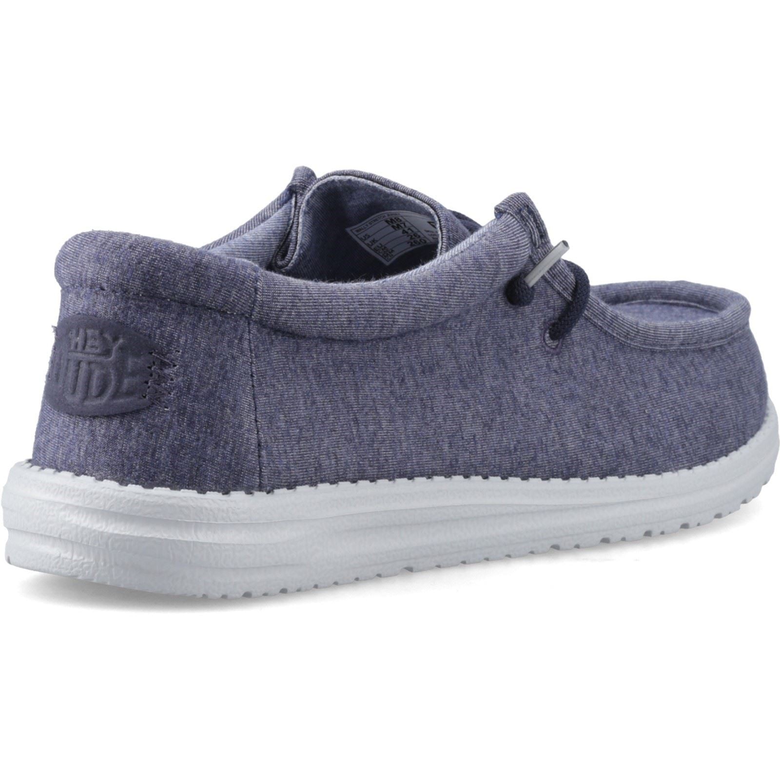 HEYDUDE Wally Stretch Jersey Baumwoll Herren Marineblau Mokassins Schuhe