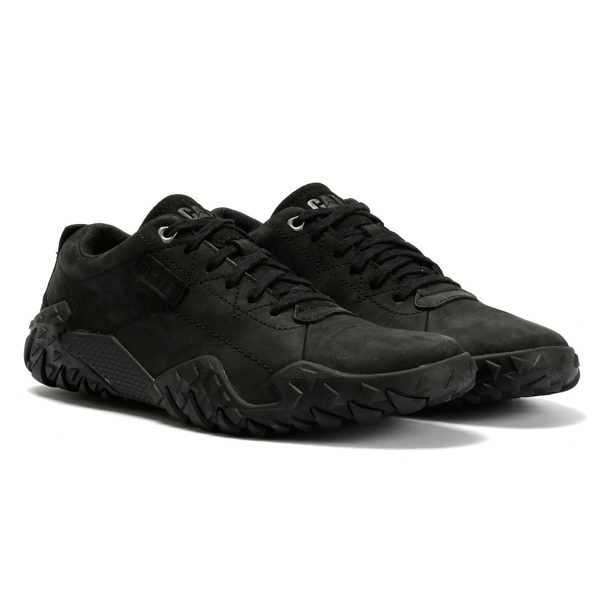 Caterpillar Gridlock Lo Tumbled Nubuck Herren Schwarze Schnürschuhe