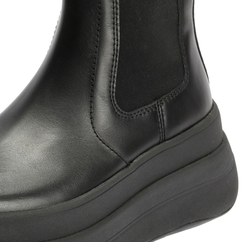 FitFlop F-Mode Leder Damen Schwarze Stiefel
