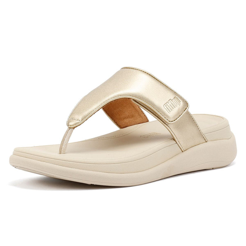FitFlop F-Mode Go Adjustable Flatform Damen Gold Sandalen