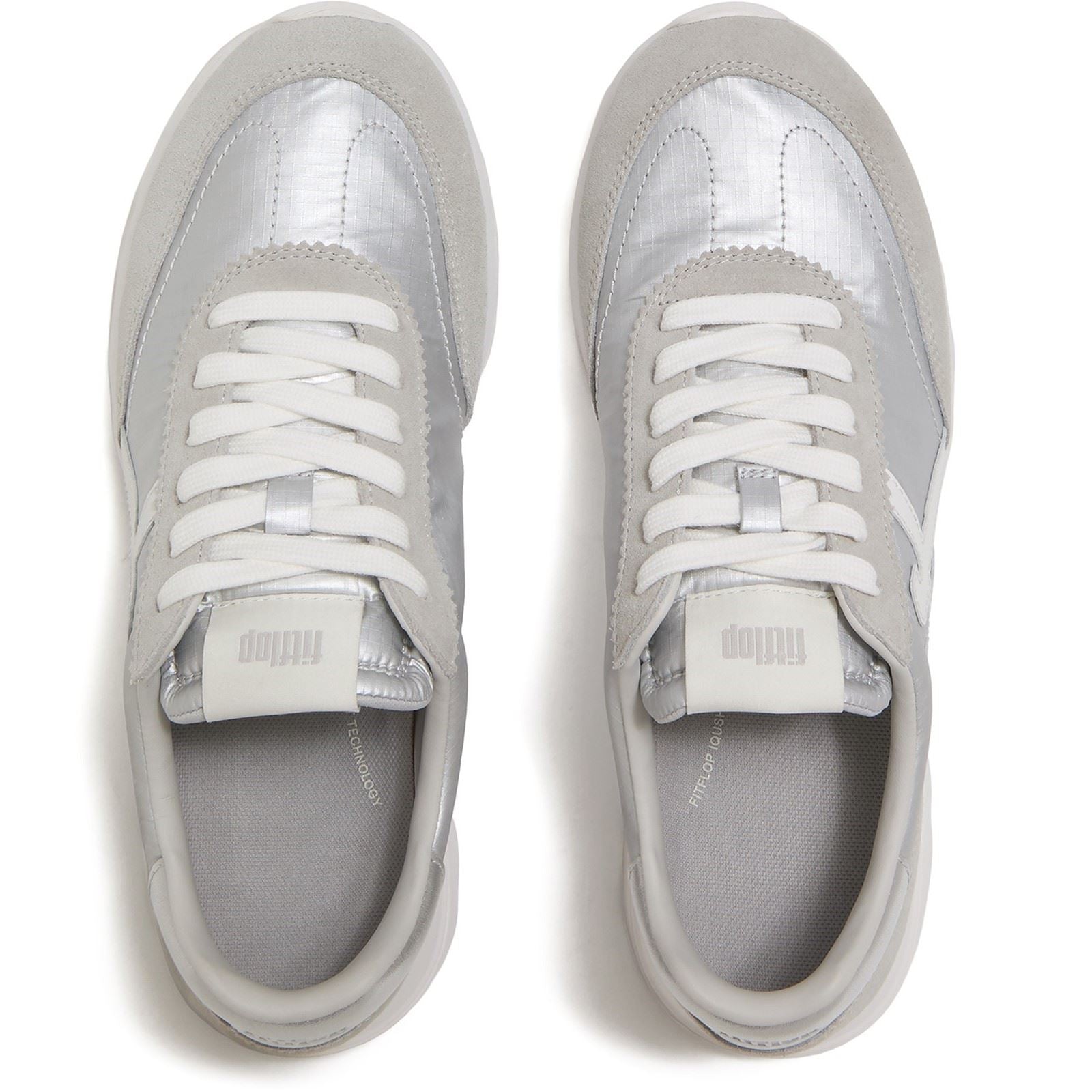 Fitflop Retro-Q FF Nylon Damen Silber/Städtisches Weiß Sneakers