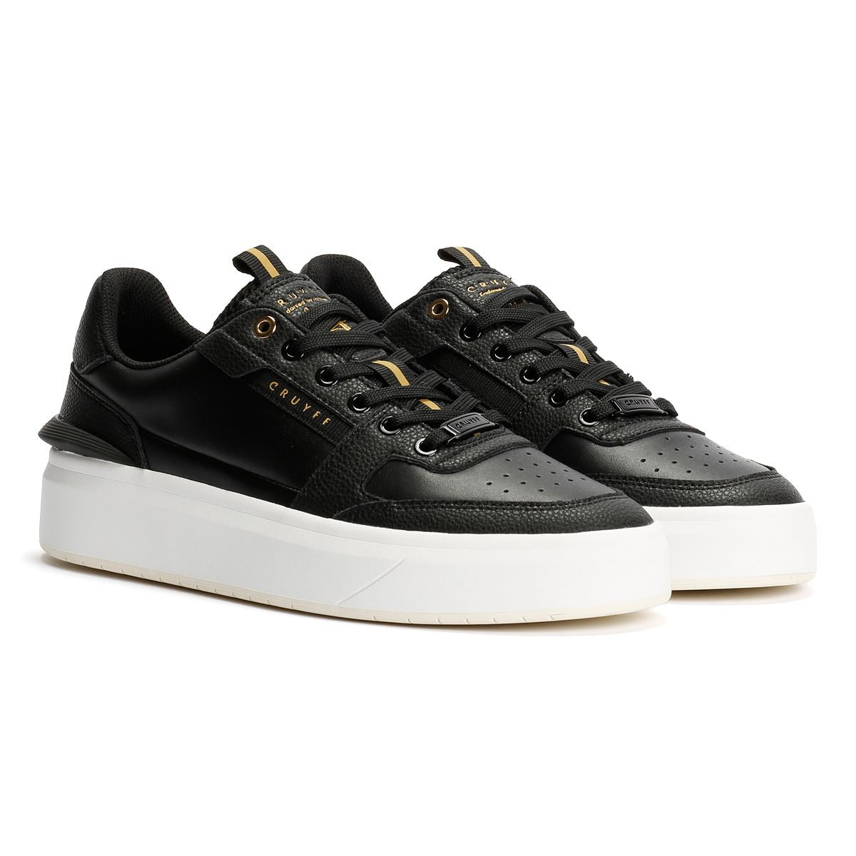 Cruyff Endorsed Tennis Herren Schwarz Leder Sneaker