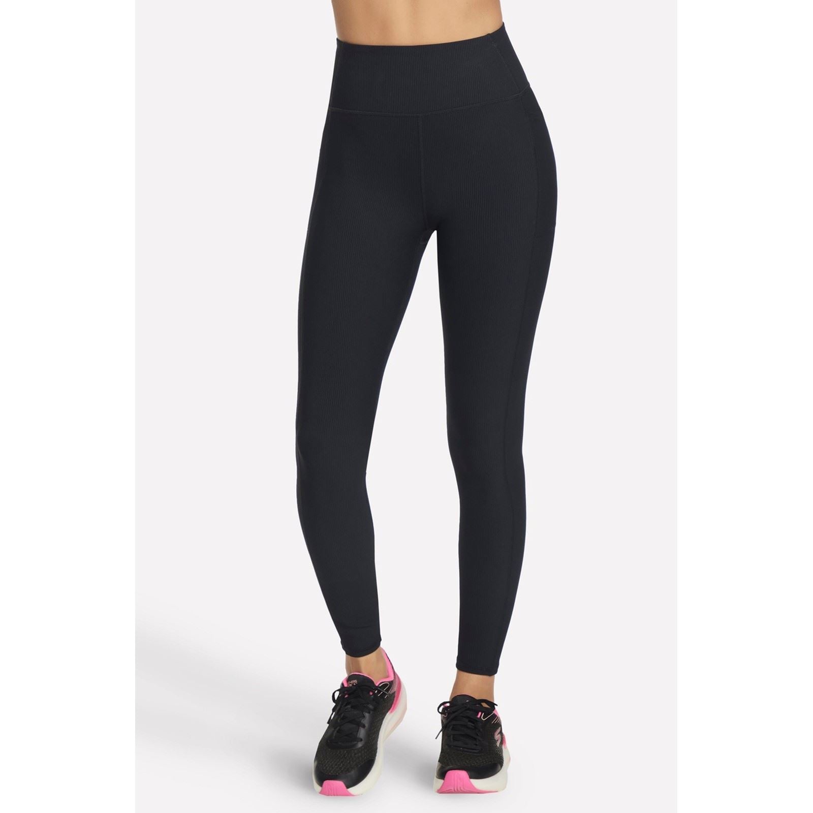 Skechers Performance GOFLEX Rib Nylon Damen Schwarze Sportleggings