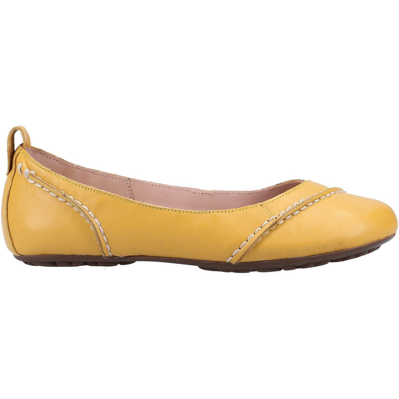 Hush Puppies Janessa Leder Damen Gelbe Flats