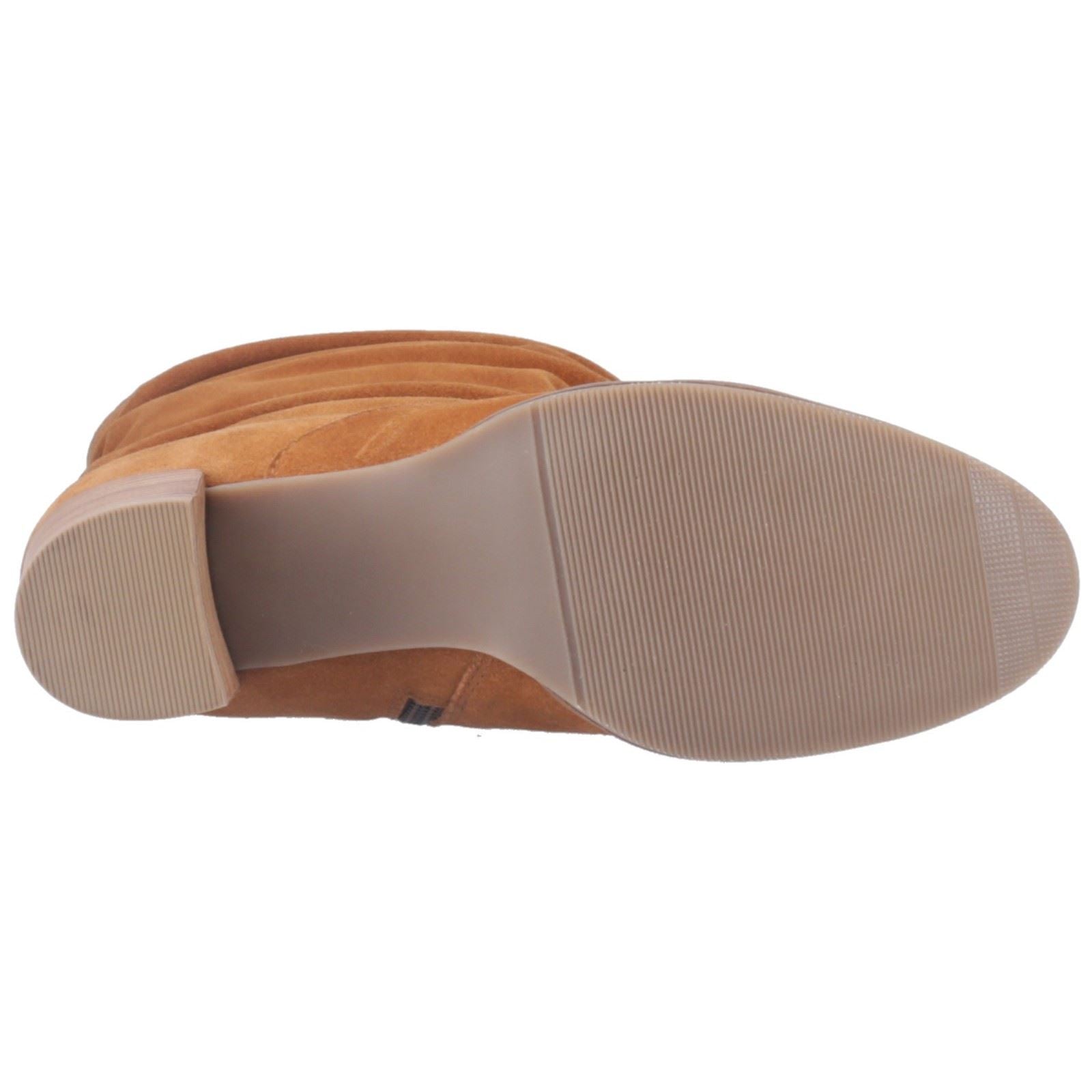 Hush Puppies Cosima Damen Stiefel in kniehoher Wildlederoptik mit Absatz in Tan