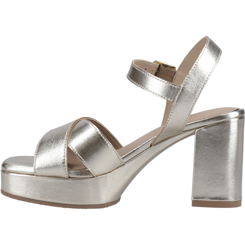 Hush Puppies Ophelia Leather Heel Damen Sandalen aus Wildleder in Gold