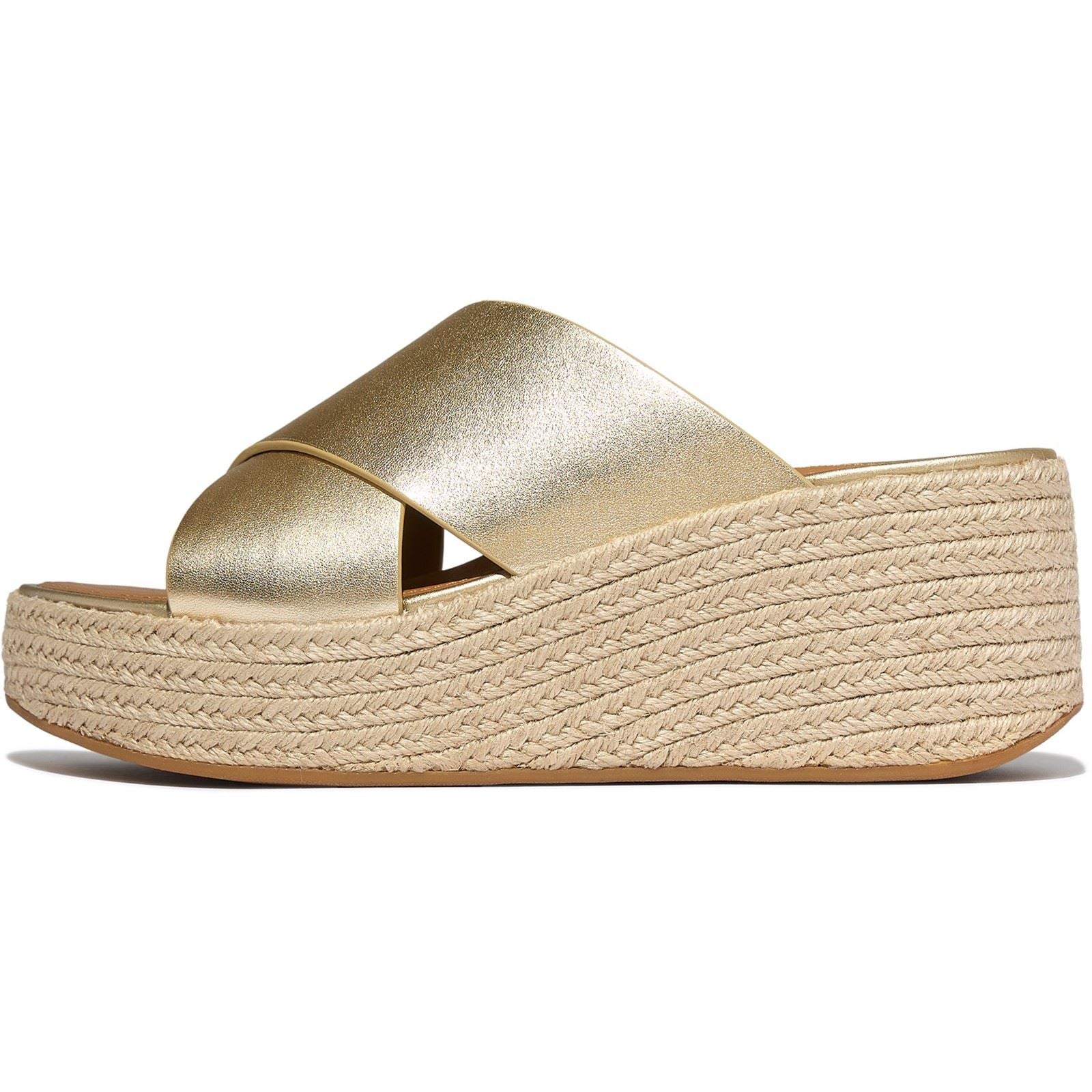 Fitflop Platfforms Leder Damen Platino Sandalen