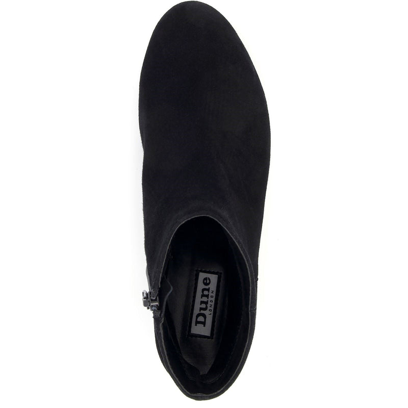 Dune Pippie Damen Stiefeletten aus schwarzem Leder mit Absatz