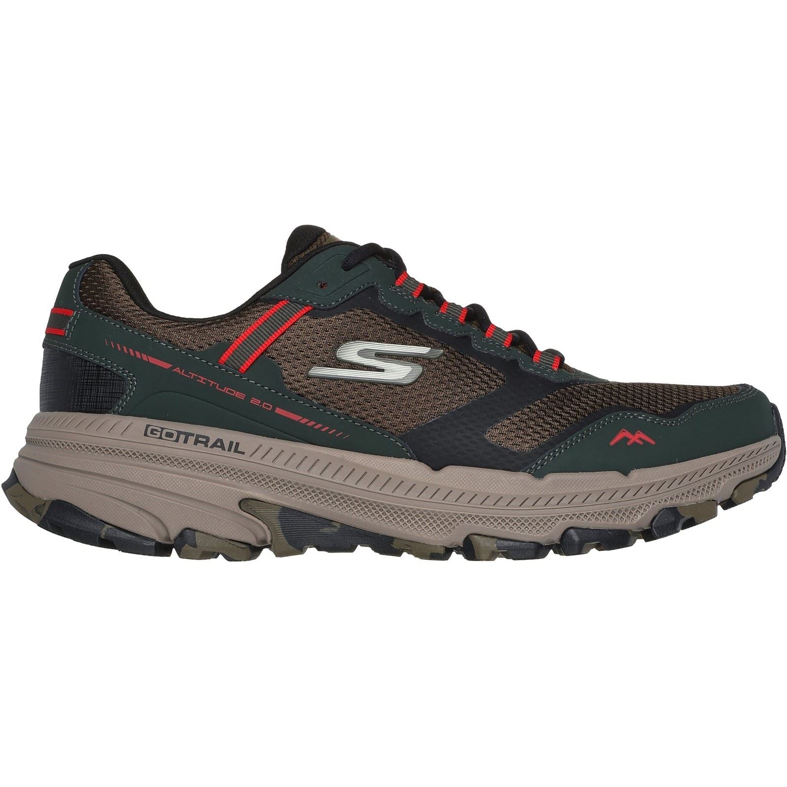 Skechers Performance GO RUN Trail Altitude 2.0 Marble Rock 3 Herren Sneaker Aus Leder In Olivgrün/Schwarz