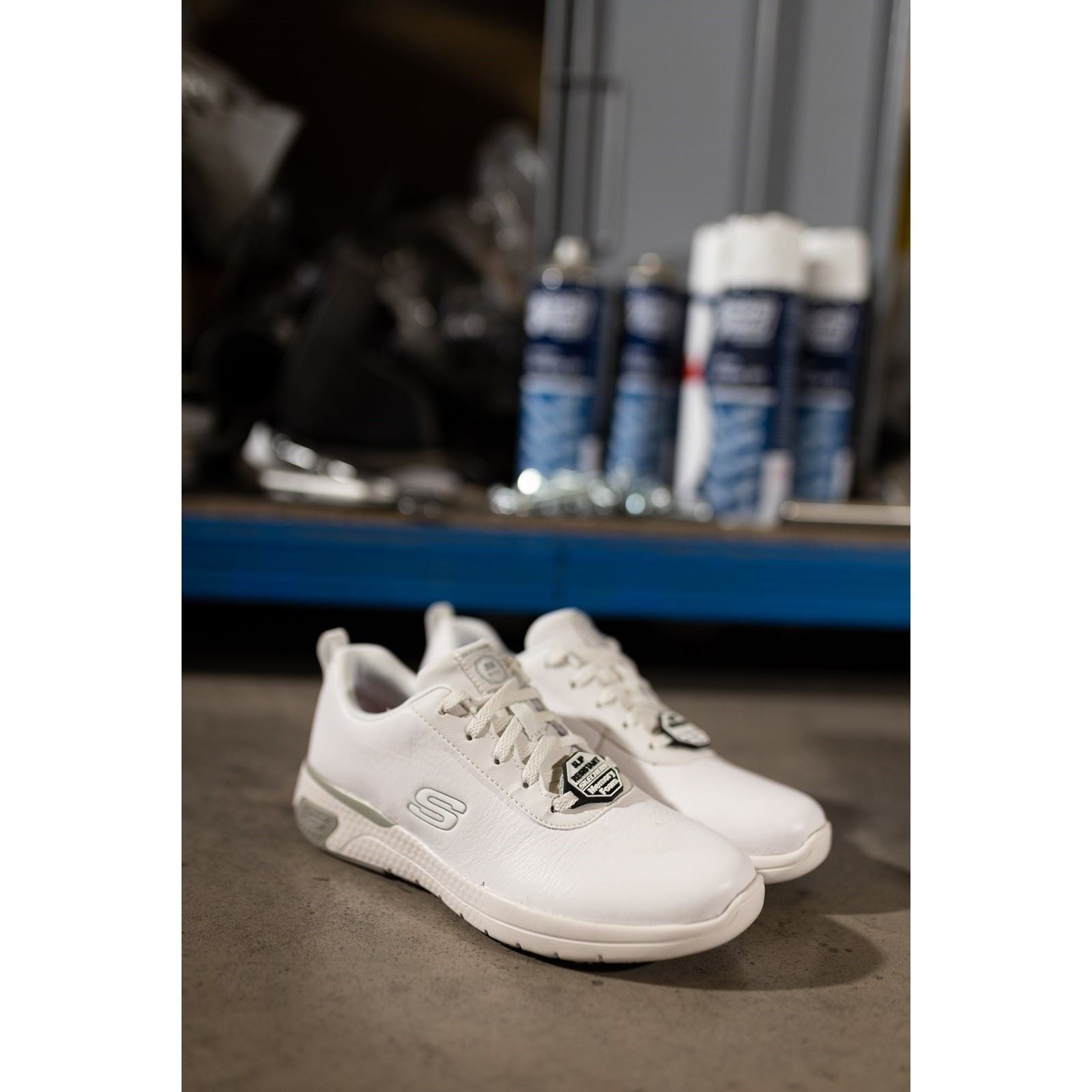 Skechers Workwear Marsing Gmina Leder Damen Weiße Sicherheitssneaker
