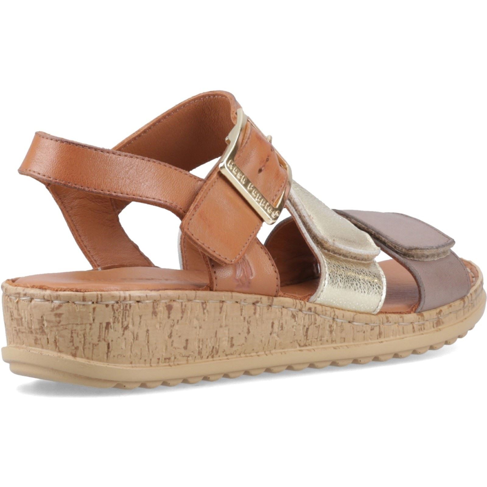 Hush Puppies Eliana Sandal Leder Damen Gold Sandalen