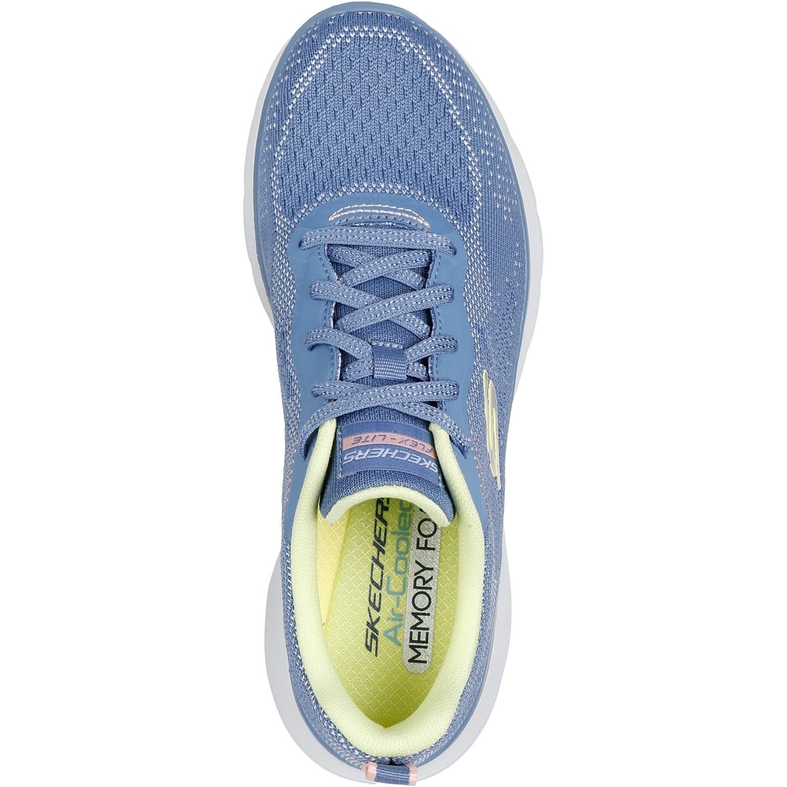 Skechers Flex Appeal 5.0 Cruising Thru Damen Textil Sneaker In Blau/Limette