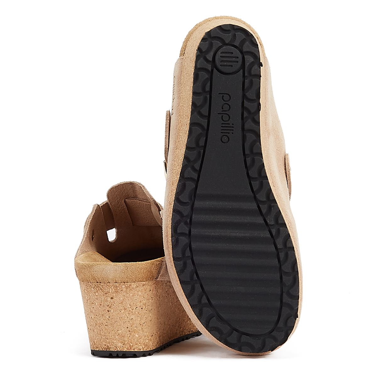 Birkenstock Fanny Ring-Schnallen Wildleder-Warm-Sand Damen-Beige-Wedges
