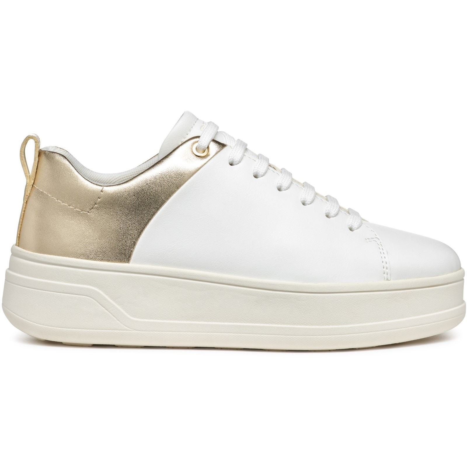 Geox D SPHERICA ECUB-2 Damen Sneaker Weiß/Lichtgold