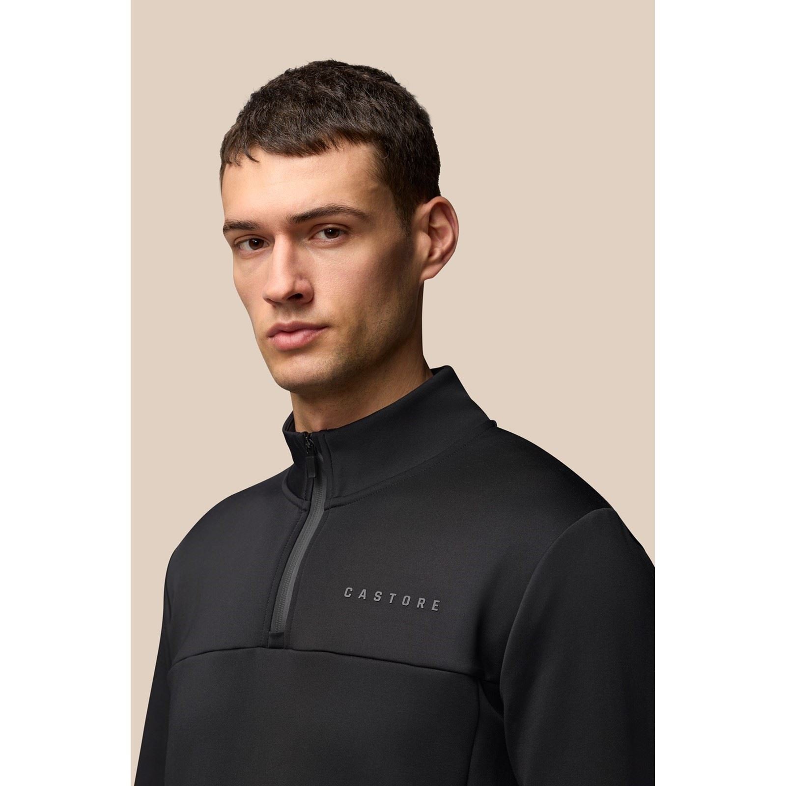 Castore Scuba 1/4 Zip Polyester Herren Schwarz Sweatshirt