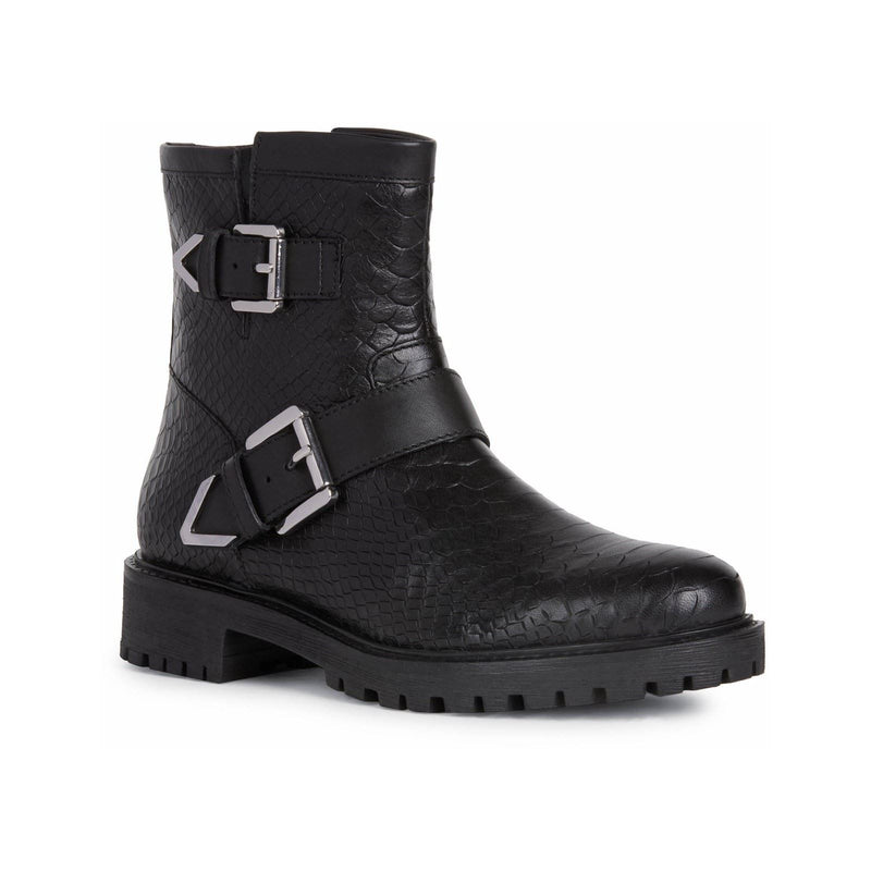 Geox Hoara Rindsleder Damenstiefel In Schwarz