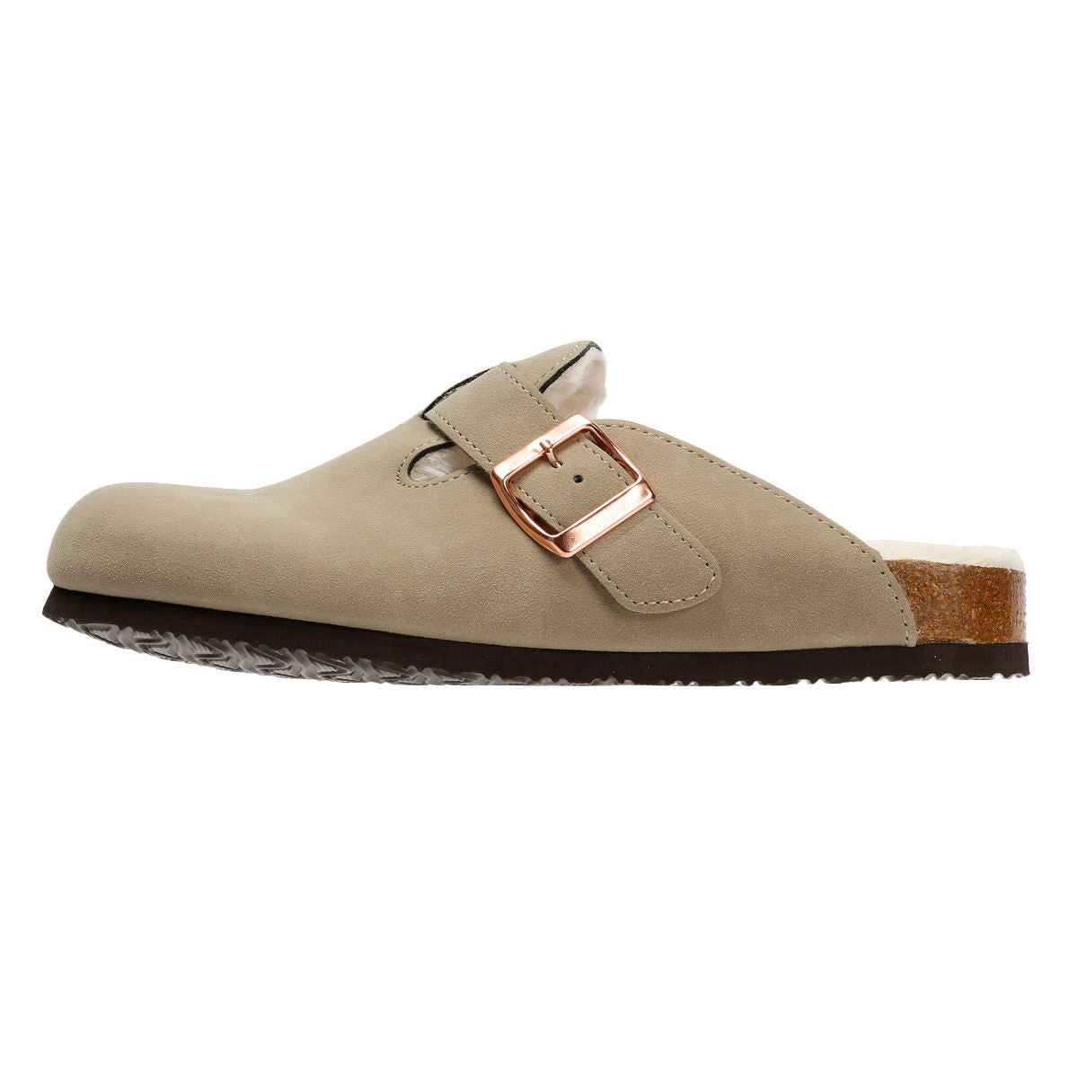 Penguin Poppy Fur Wildleder Damen Beigefarbene Pantoletten
