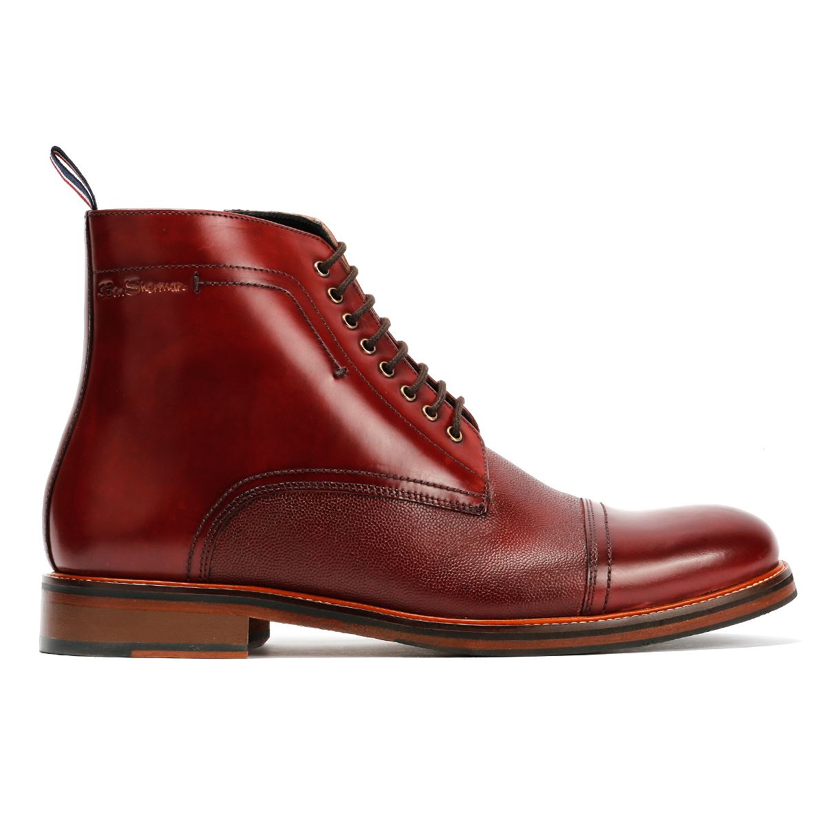 Ben Sherman Harrington Leder Herren Rote Stiefel