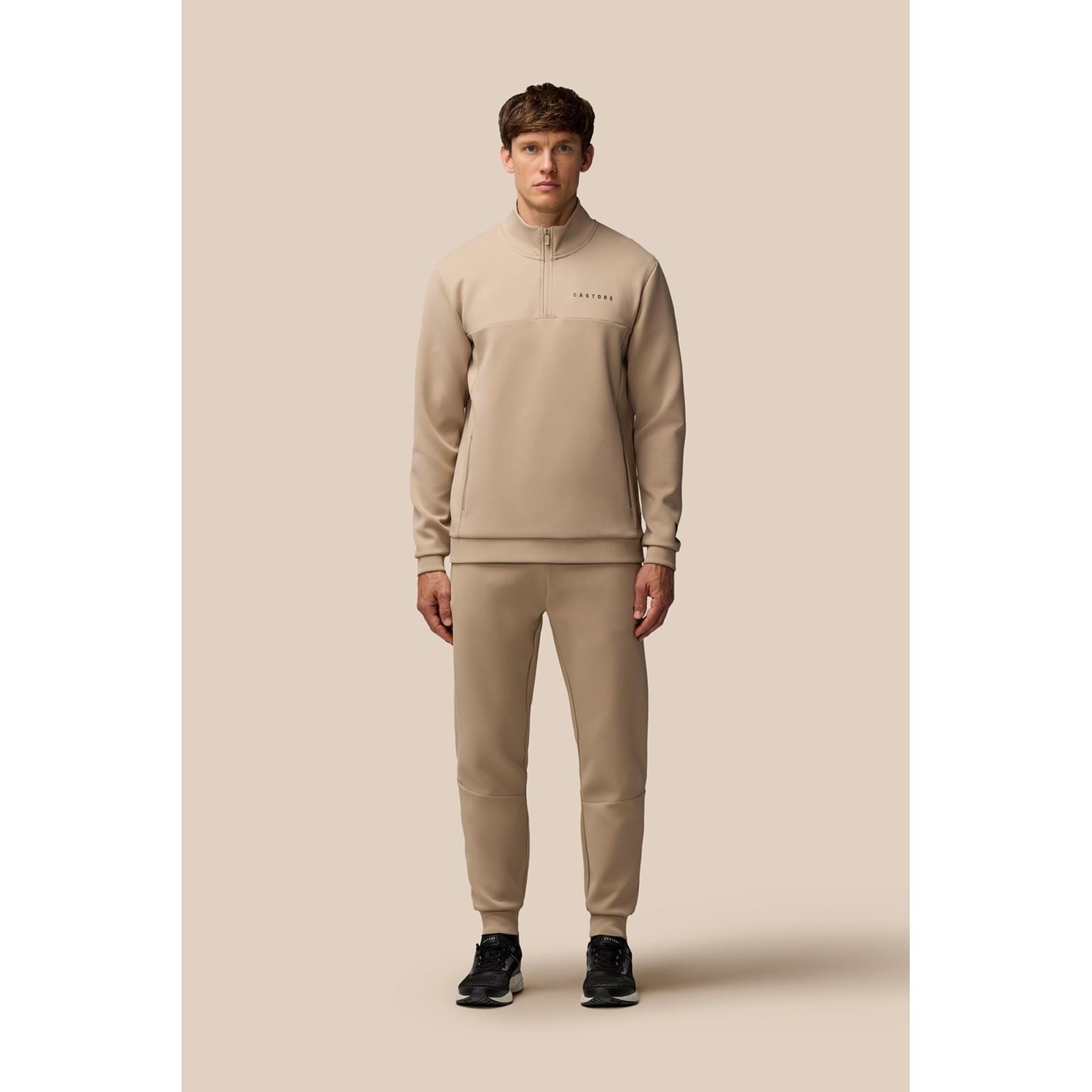 Castore Scuba 1/4 Zip Polyester Herren Brauner Sweatshirt