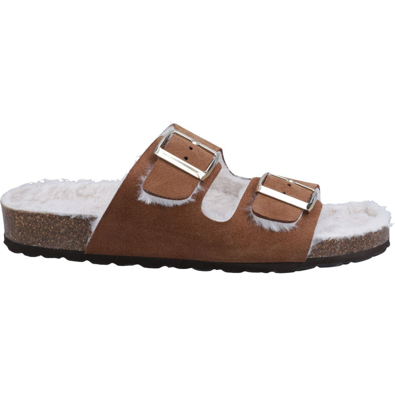 Hush Puppies Jessie Leder Damen Hausschuhe In Tan