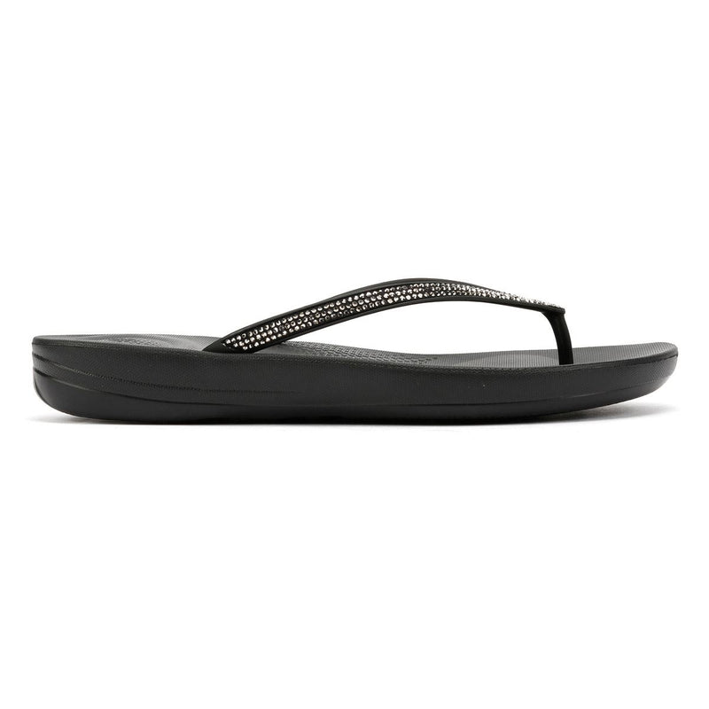 FitFlop Iqushion Sparkle Damen Schwarzgummi Zehentrenner