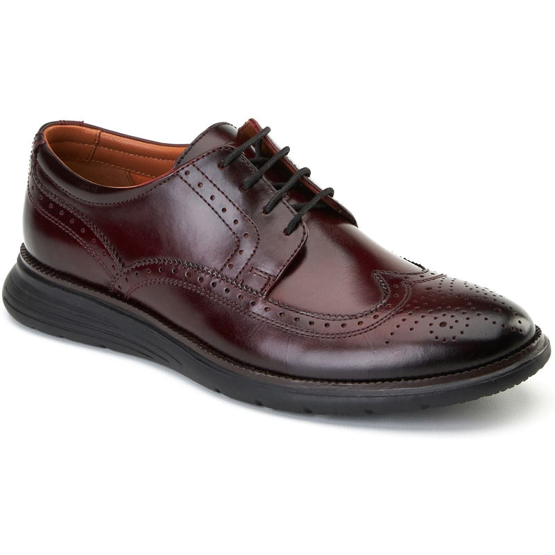 Base London Flight 25 Herren Brogues Schuhe Aus Bordeauxfarbenem Leder