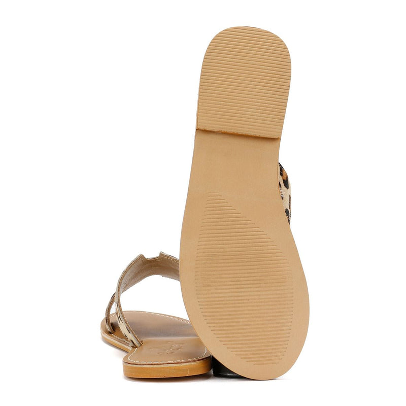 Tower London Cut Out Damen Pantoletten Aus Leder In Beige