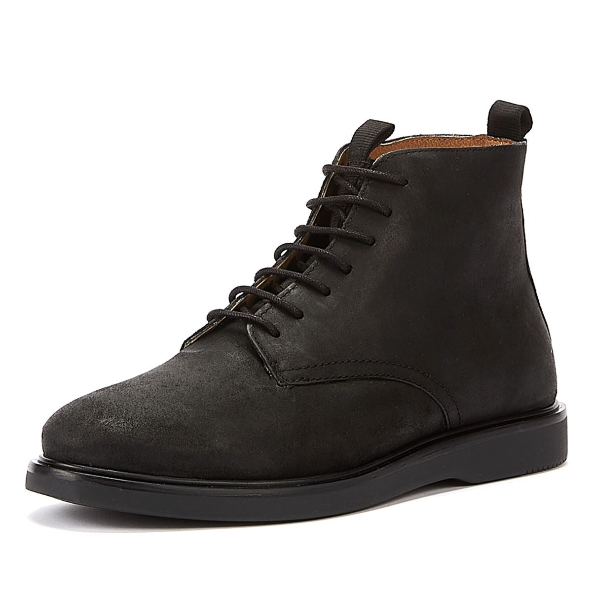 H By Hudson Troy Geöltes Wildleder Herren Stiefel Schwarz