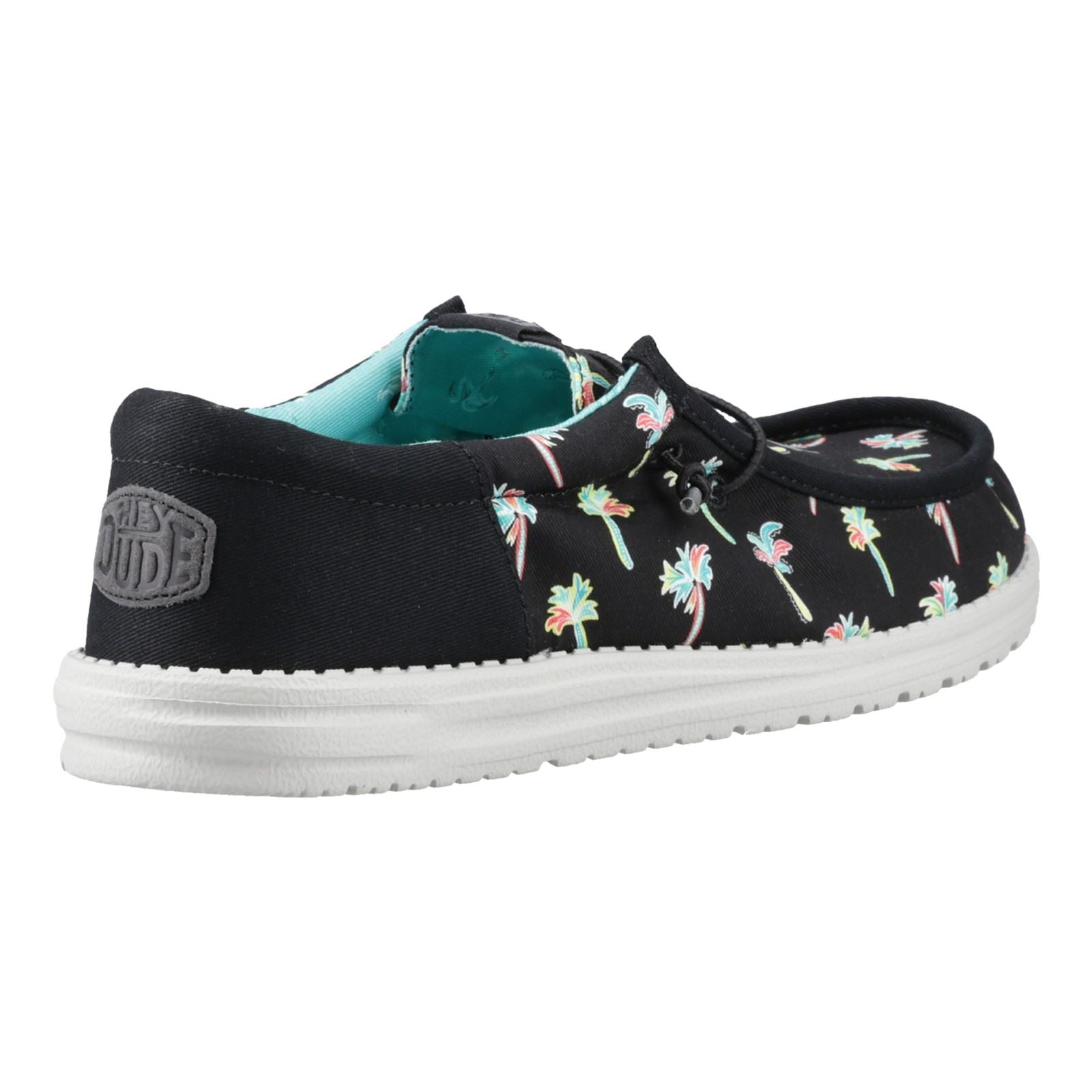 HEYDUDE Wally Funk Party Palm Baumwoll Herren Mokassin Schuhe In Schwarz/Mehrfarbig