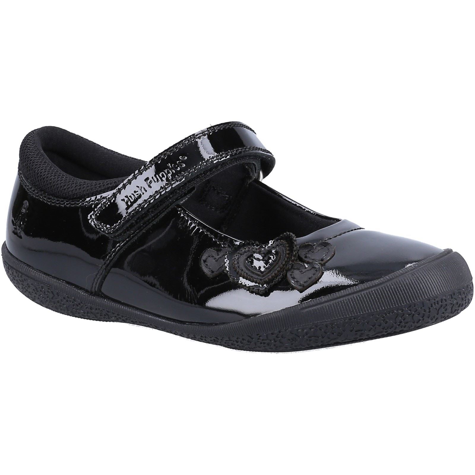 Hush Puppies ROSANNA PATENT JUNIOR Mädchenschuhe Aus Schwarzem Leder