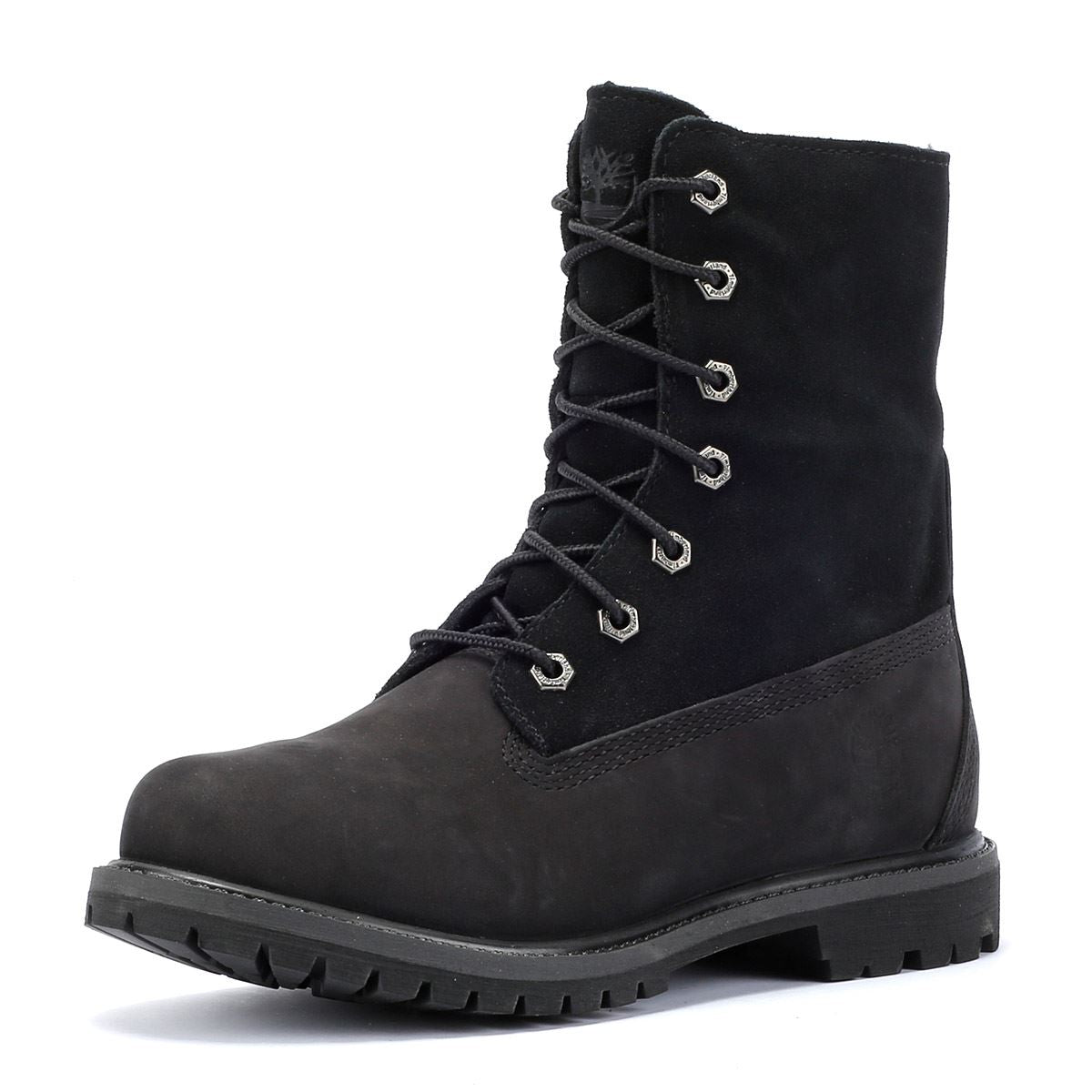 Timberland Warm Lined Waterproof Damenlederstiefel In Schwarz