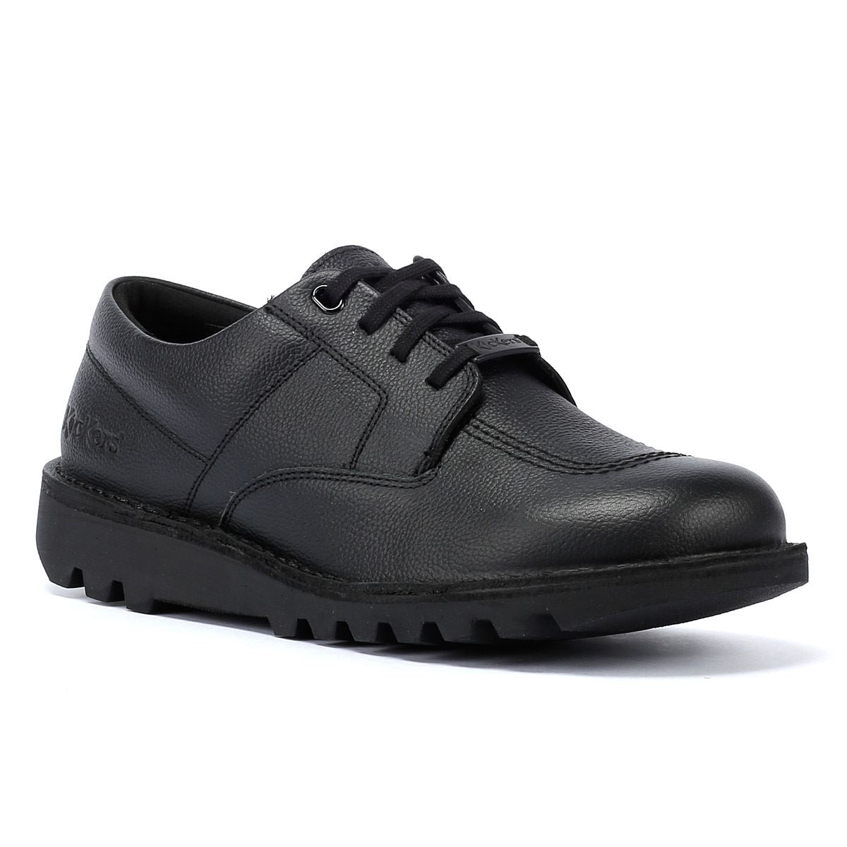 Kickers Kick Lo Tumble Leder Schwarze Schuhe