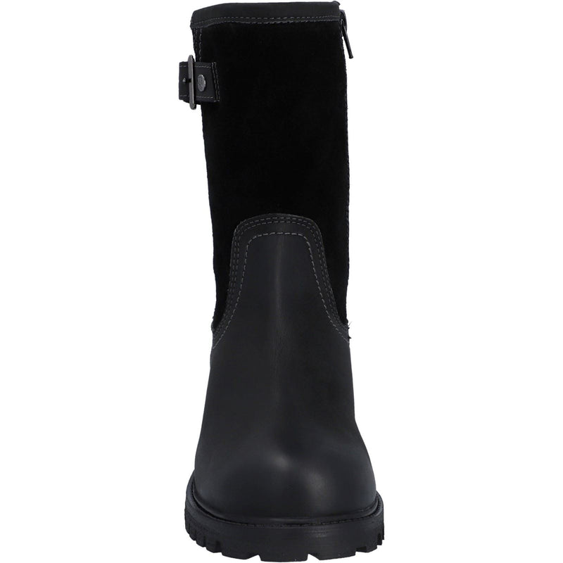 Hunter Shaws Leder Damen Schwarze Stiefel