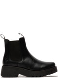 Fly London Medi Leder Damen Schwarze Stiefel