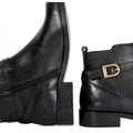 Dune Pemma Leder Damen Schwarze Stiefel