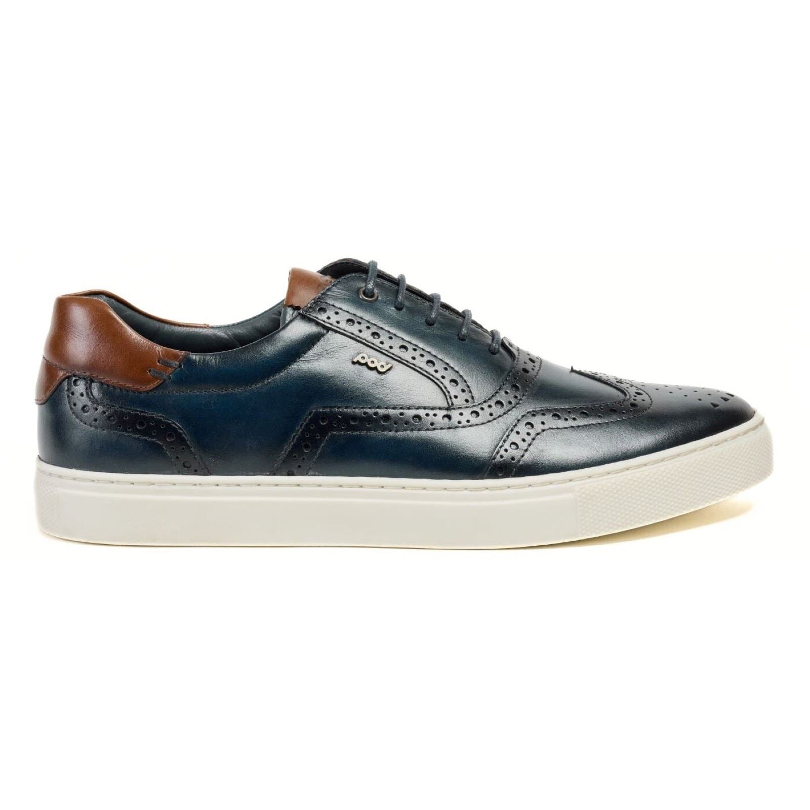 Pod Dobbs Herren Brogue Schuhe Aus Leder In Marineblau