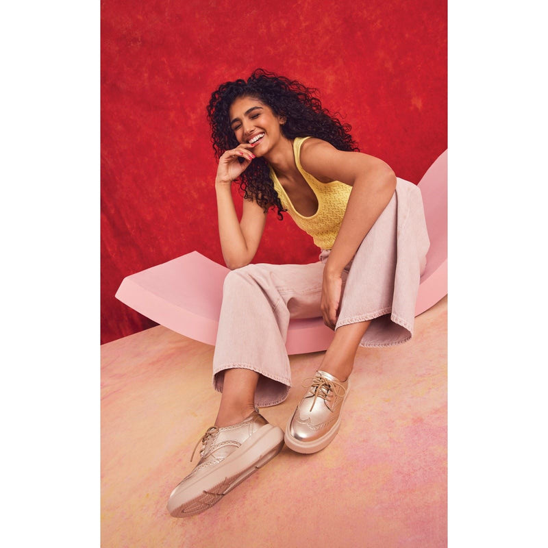 Hush Puppies Joy Penny Damen Champagner Loafer Aus Leder