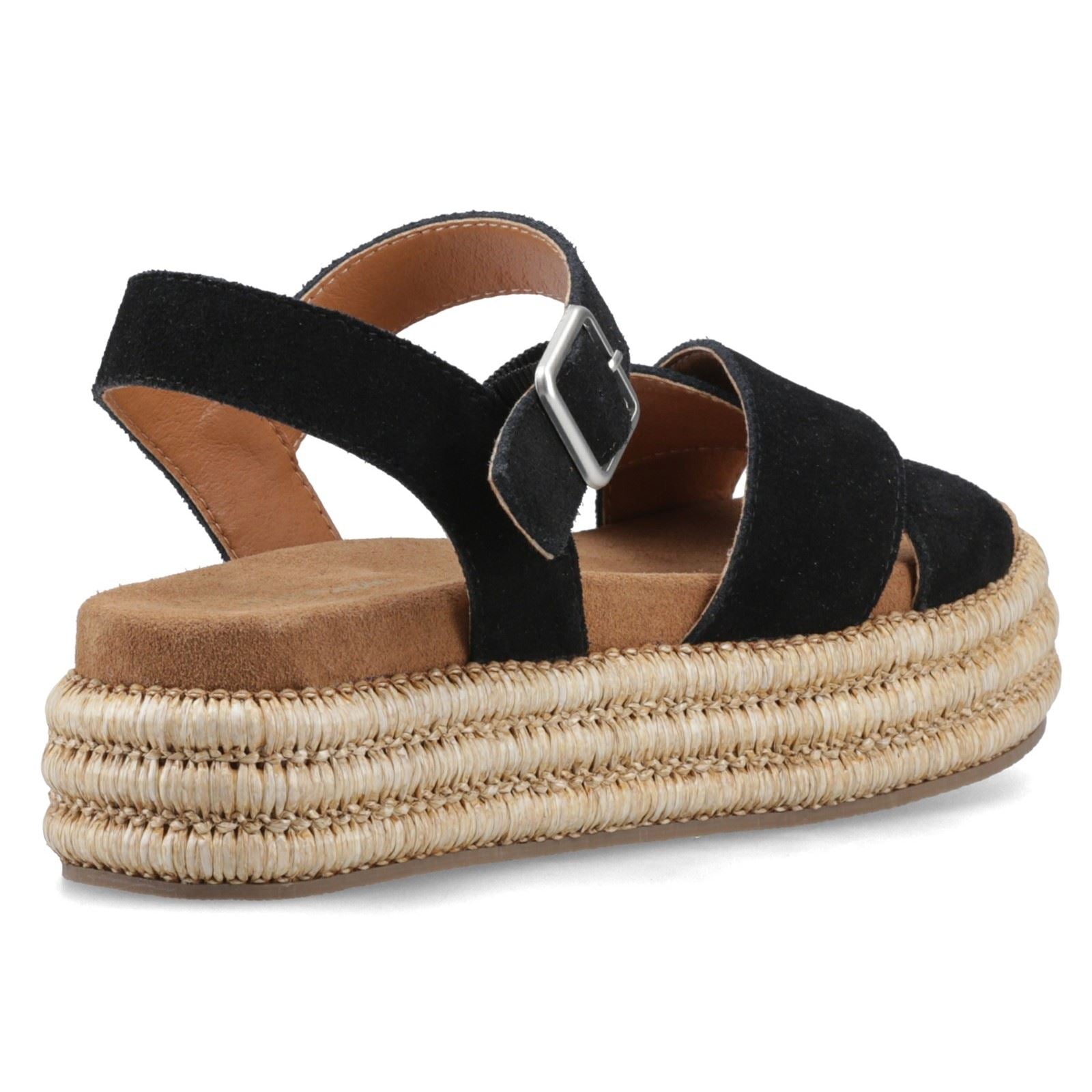 Hush Puppies Rosa Rafia Sandal Leder Damen Schwarze Sandalen