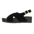 Desert Fleur Sparks Damen Sandalen Aus Schwarzem Wildleder