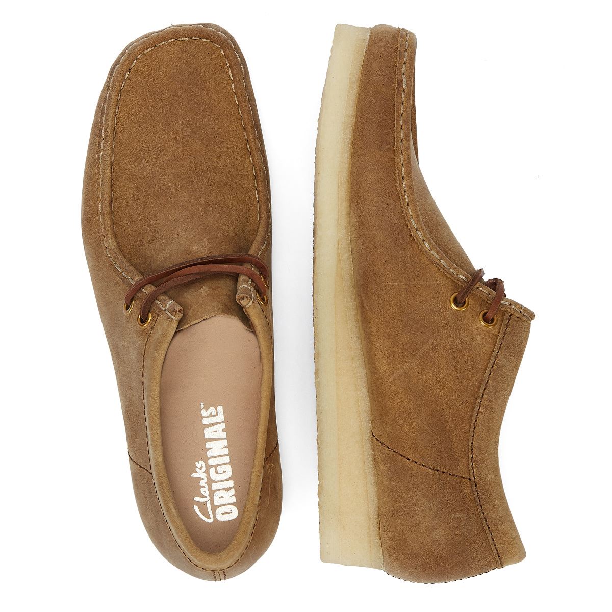 Clarks Originals Wallabee Herren Braune Lederschnürschuhe