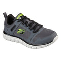 Skechers Track Knockhill Leder Herren Turnschuhe In Anthrazit/Schwarz