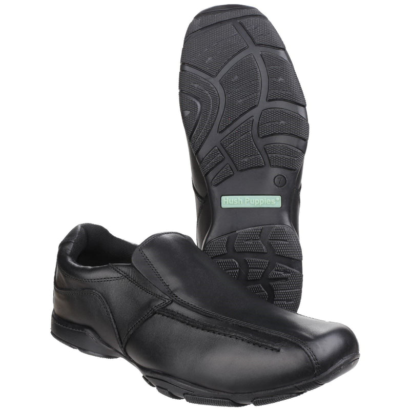 Hush Puppies Bespoke Senior Lederslipper In Schwarz Für Jungen