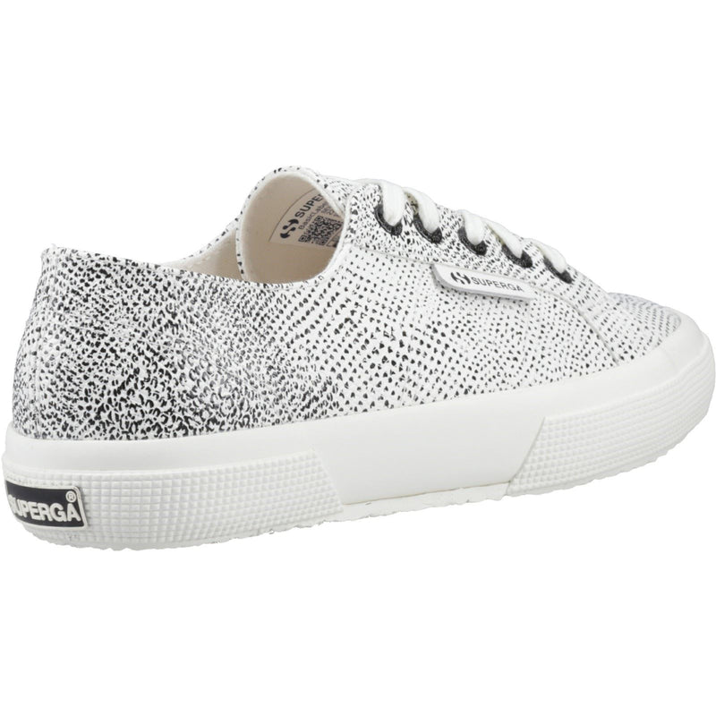 Superga 2730 Micro Faux Snake Damen-Sneaker Aus Kunstleder In Weiß Avorio/Schwarz Schlangenmuster