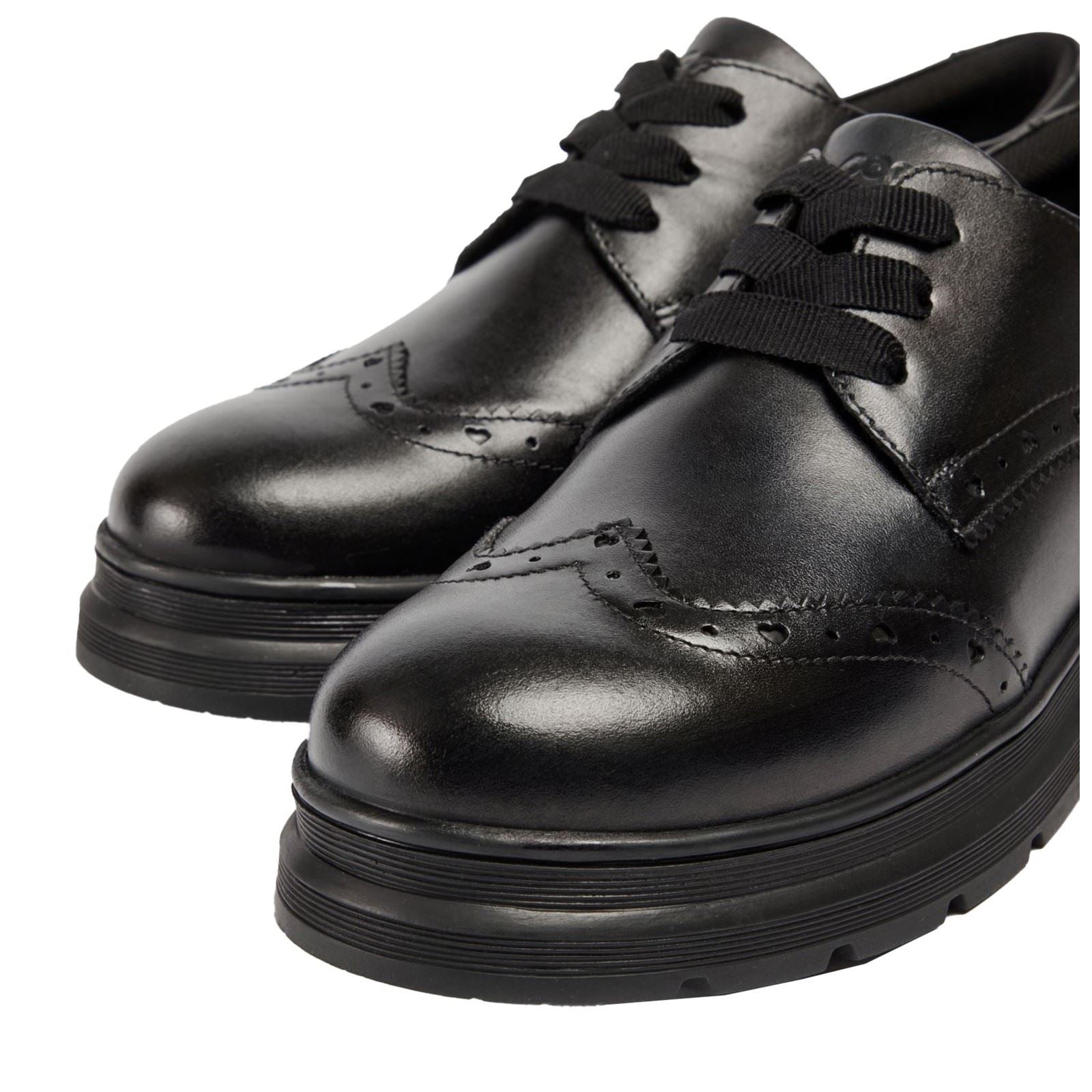 Pod Fiona Mädchen Brogues Aus Schwarzem Leder