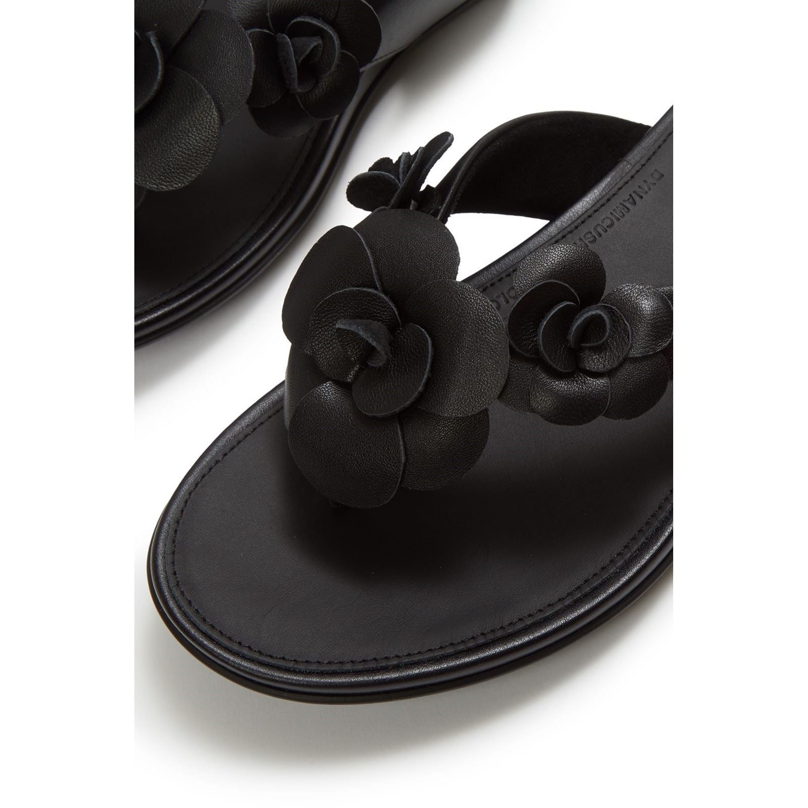 Fitflop Gracie Flower Leder Damen Schwarze Farbe Flip-Flops