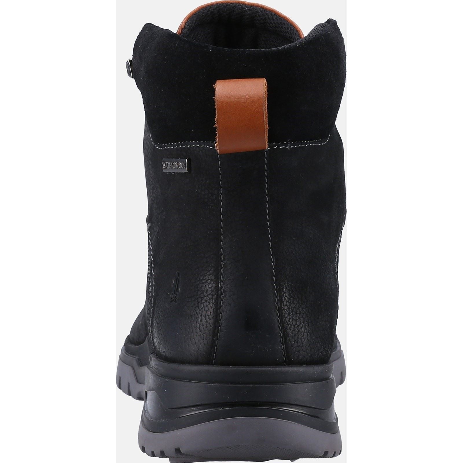 Hush Puppies Paul Leder Herren Schwarze Nubukstiefel