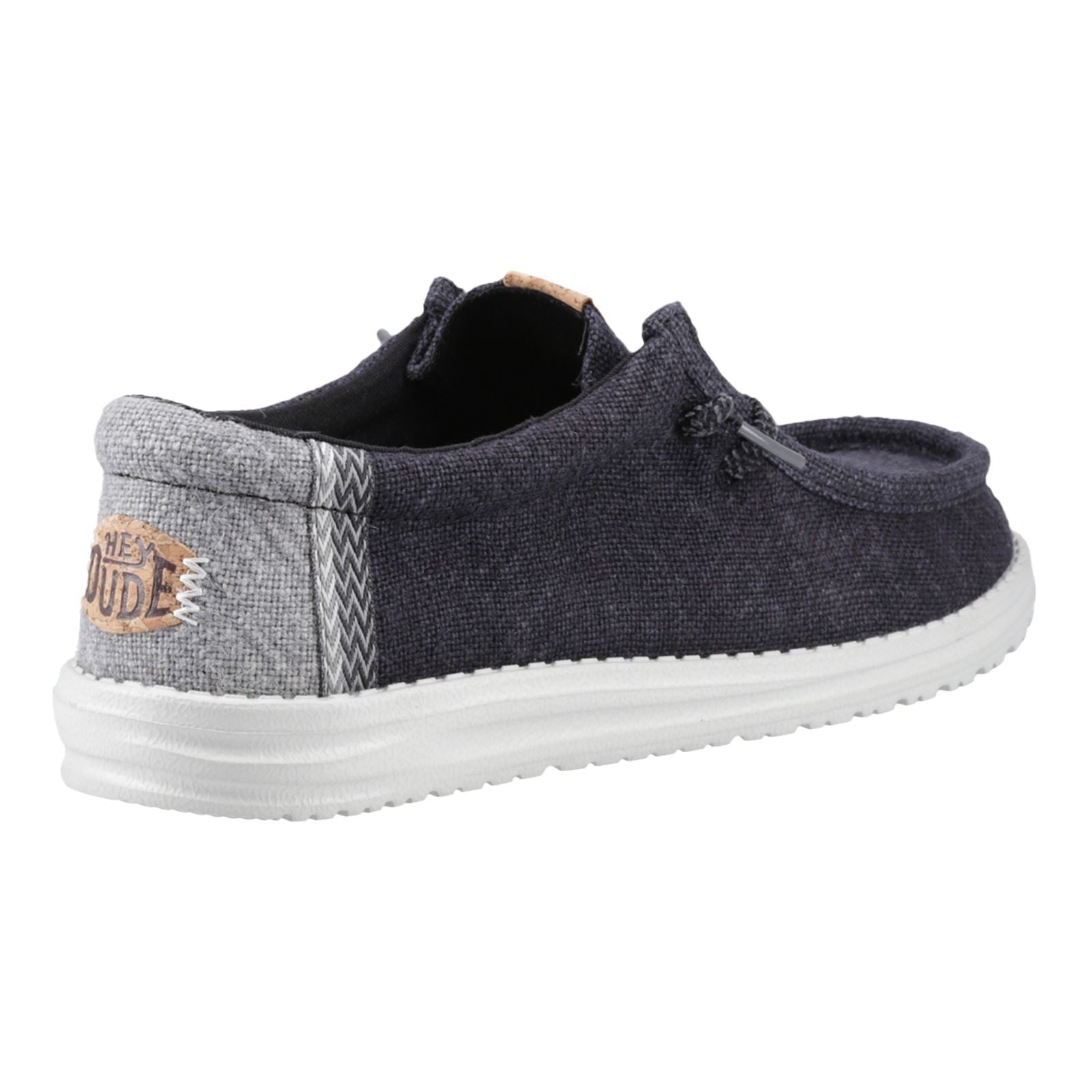 HEYDUDE Wally Jute Jute Herrenschuhe Schwarz/Granitgrau Mokassins